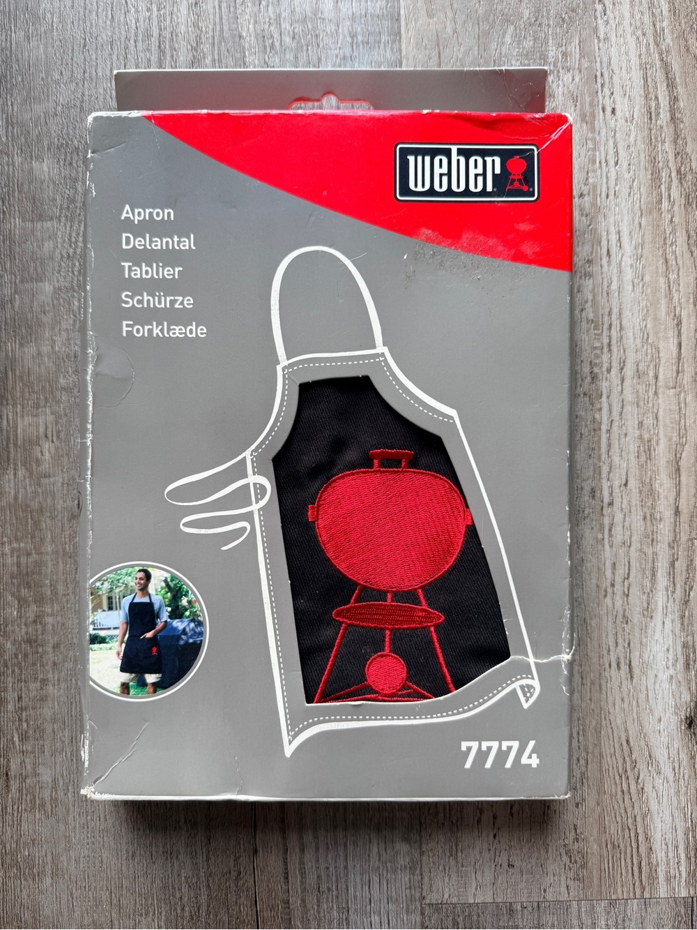 Weber Black Apron with Red Grill Graphic